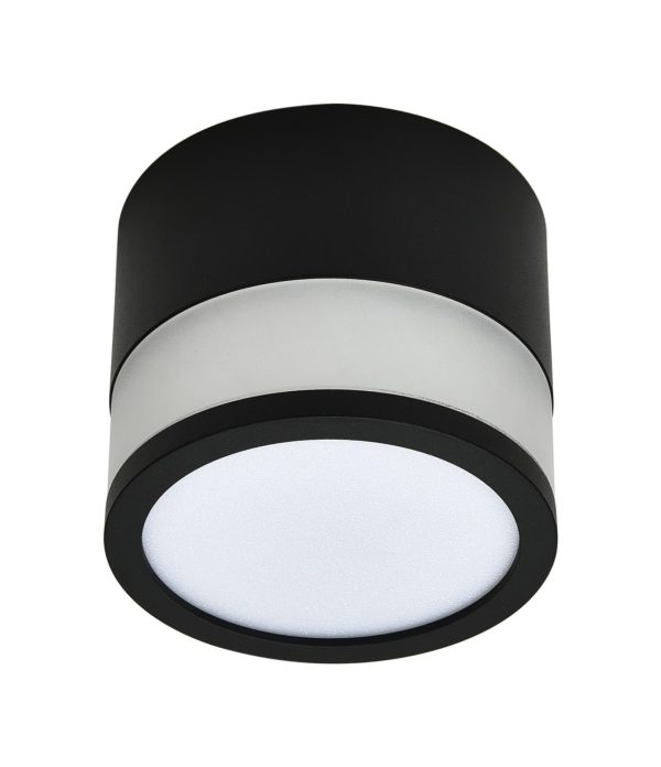 Spot LED COB pentru suprafață, 12W, rotund, negru