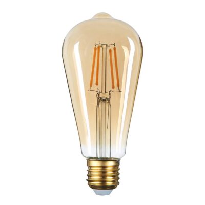 Led BEC ST64 8W 700Lm 2500K E27 220-240V STICLĂ AURIE - DIMABIL