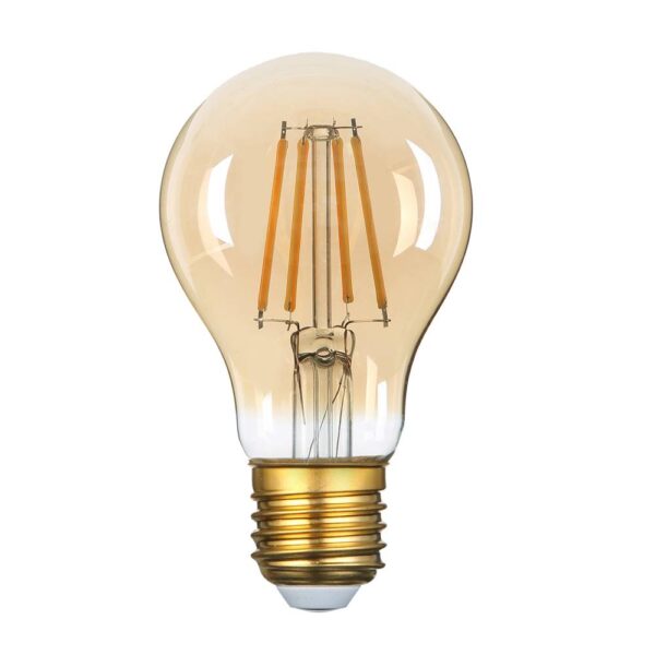 Led BEC A60 8W 810Lm E27 220-240V 2700K FILAMENT STICLĂ AURIE DIMABIL