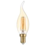 Led BEC C35 4W 400Lm E14 175-265V 2700K - TIP FILAMENT STICLĂ AURIE DIMABIL