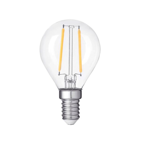 Led BEC G45 4W 400Lm E14 175-265V 2700K FILAMENT CLEAR STICLĂ DIMABIL