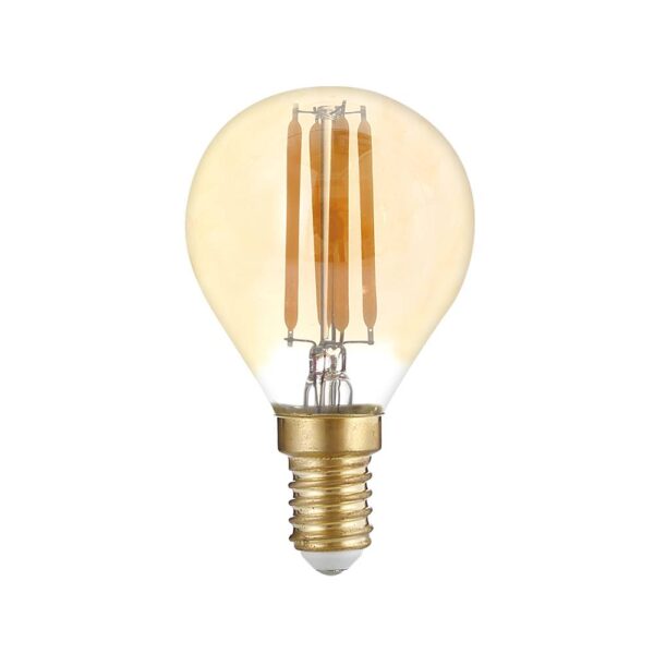 Led BEC G45 4W 400Lm E14 175-265V 2700K FILAMENT STICLĂ AURIE DIMABIL