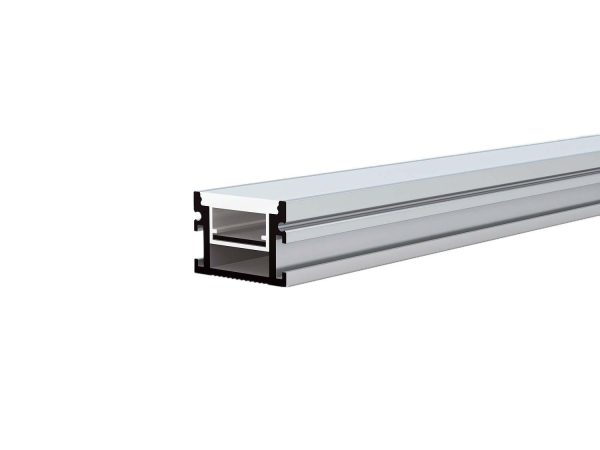 Profil din aluminiu pentru bandă LED Corp argintiu/Capac alb L=2M