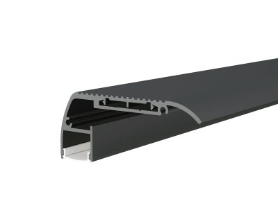 Profil din aluminiu pentru bandă LED Corp negru/Capac alb L=2M