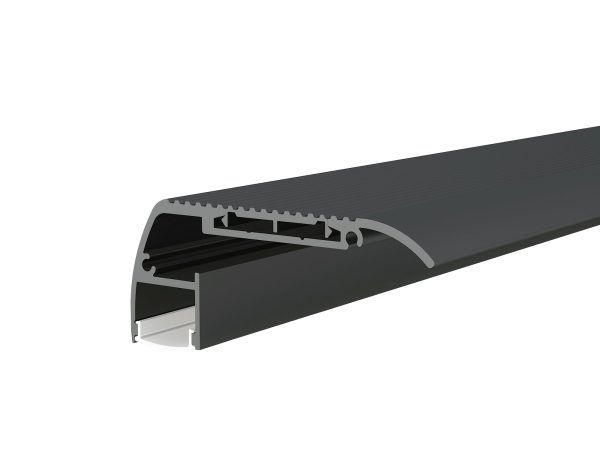 Profil din aluminiu pentru bandă LED Corp negru/Capac alb L=2M