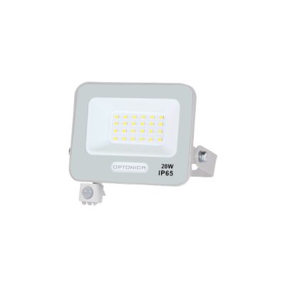 PROIECTOR Led SMD IP65 CORP ALB CU SENZOR 20W LUMINĂ ALBĂ