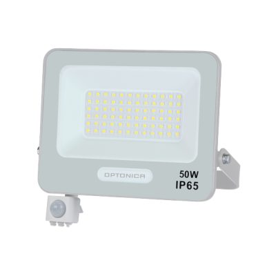 PROIECTOR Led SMD IP65 CORP ALB CU SENZOR 50W ALB NEUTRU