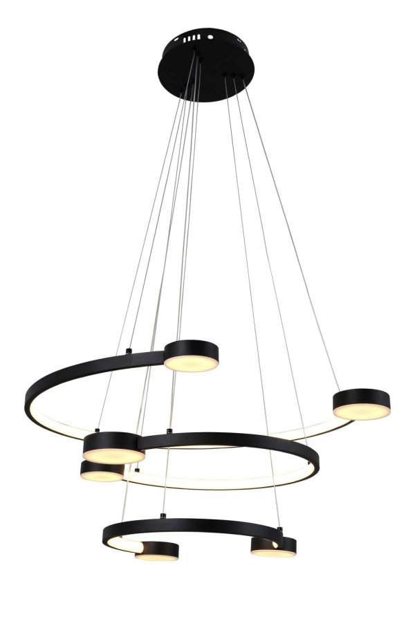 LAMPĂ PENDANT LED 40W/3200LM NEGRU 3000K 175-265V