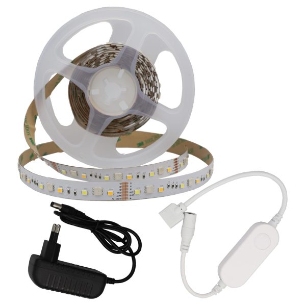 SMART Led BANDA SET ADAPTER + WIFI CONTROLLER DC12V 5050 + 2835 RGB + WW 60 SMD IP20