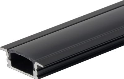 ALUMINIU PROFILE PENTRU Led BANDA NEGRU BODY/NEGRU COVER L=2m - BUILT-IN