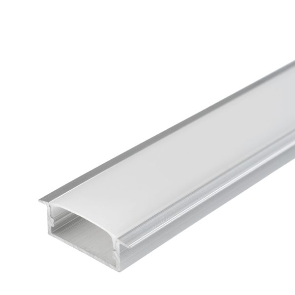 ALUMINIU PROFILE PENTRU Led BANDA BUILT IN GRAY BODY/ALB COVER L=2m 23.5x10x21.5mm