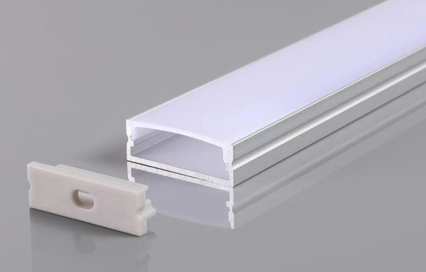 ALUMINIU PROFILE PENTRU Led BANDA ARGINT BODY/ALB COVER L=2m 30x10mm