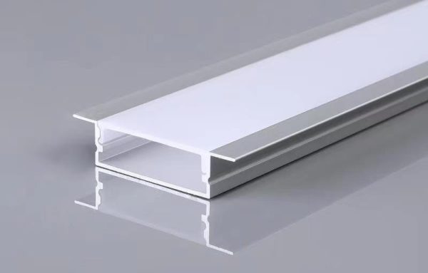 ALUMINIU PROFILE PENTRU Led BANDA ARGINT BODY/ALB COVER L=2m 41x10mm