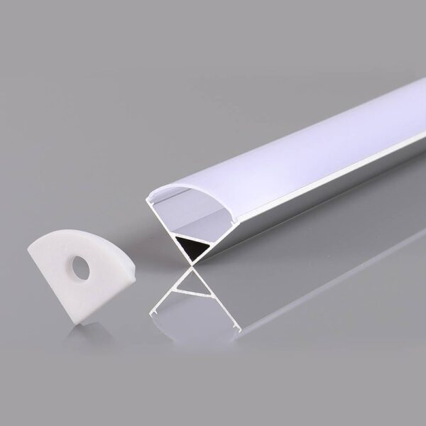 ALUMINIU PROFILE ANGLE PENTRU Led BANDA GRAY BODY/ALB COVER L=2m 16x16x10.5mm