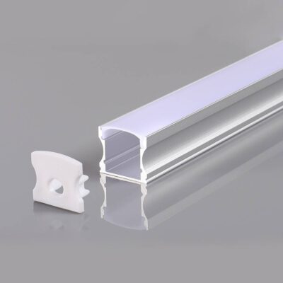 PROFIL ALUMINIU PENTRU BANDA Led CORP GRI/CASA ALBA L=2m 17,2x14,4x12mm