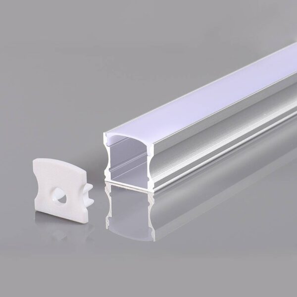 PROFIL ALUMINIU PENTRU BANDA Led CORP GRI/CASA ALBA L=2m 17,2×14,4x12mm