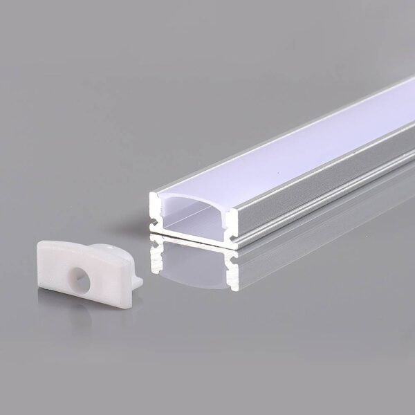 PROFIL ALUMINIU PENTRU BANDA Led CORPS NEGRU/CASA ALBA L=2m 17,4x7x12,4mm