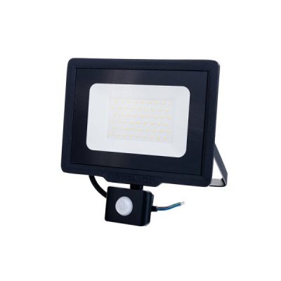 PROJECTOR Led SMD NEGRU 50W 4000Lm AC220-265V 120° IP65 6000K 70CM CABLU - CU SENSOR