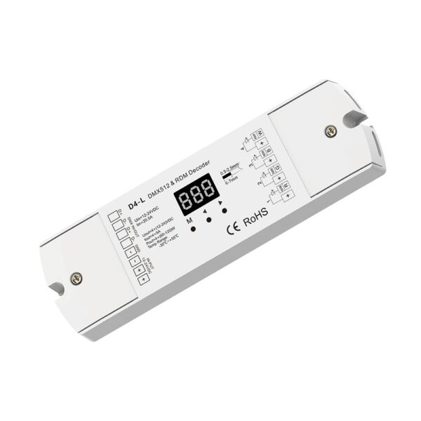 DECODOR DMX512 D4-L 12-24VDC 5A*4CH MAX:20A 240W/480W(12V/24V)