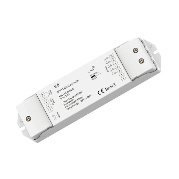 CONTROLLER Led V5 12-24VDC 5A*5CH MAX25A 300W/600W (12V/24V)