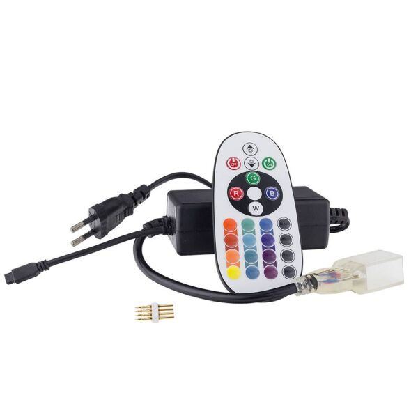 Led FLEX-NEON 0.5M CABLU DE ALIMENTARE+CONTROLLER RGB (CONECTOR PIN + CAPAC)