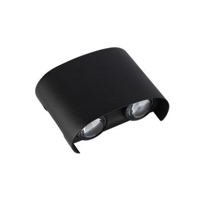 Led LUMINA DE PERETE AC220-240V 4W IP65 340Lm NEGRU BODY 3000K - ALUMINIU