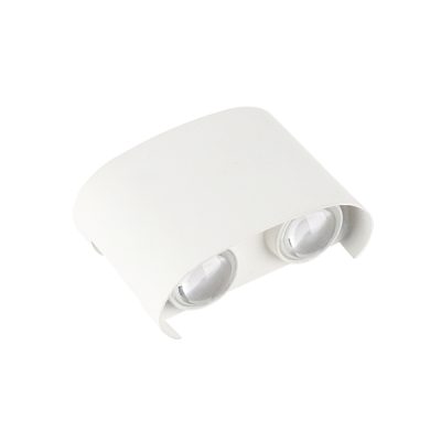 Led LUMINA DE PERETE AC220-240V 4W IP65 340Lm ALB BODY 3000K - ALUMINIU