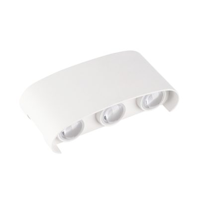 Led LUMINA DE PERETE AC220-240V 6W IP65 570Lm ALB BODY 3000K - ALUMINIU