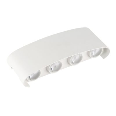 Led LUMINA DE PERETE AC220-240V 8W IP65 710Lm ALB BODY 3000K - ALUMINIU