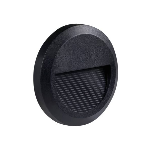 LUMINĂ Led STEP ROTUND NEGRU 2W 3000K 120Lm AC100-240V IP65