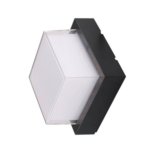 Led LUMINA DE PERETE PĂTRAT NEGRU 12W 3000K 1000Lm AC100-240V IP65