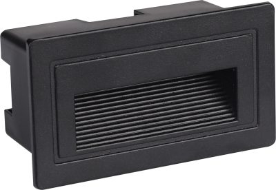 Aplică LED pentru trepte PĂTRATĂ NEGRU 3W IP65