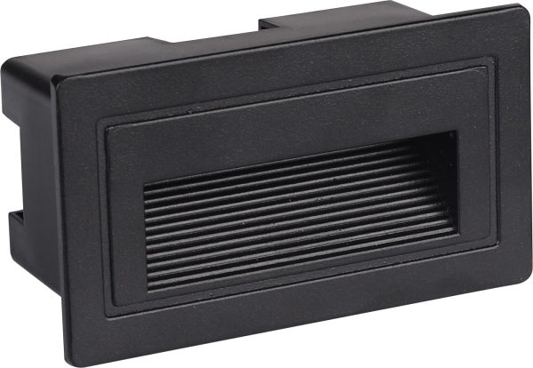 Aplică LED pentru trepte PĂTRATĂ NEGRU 3W IP65