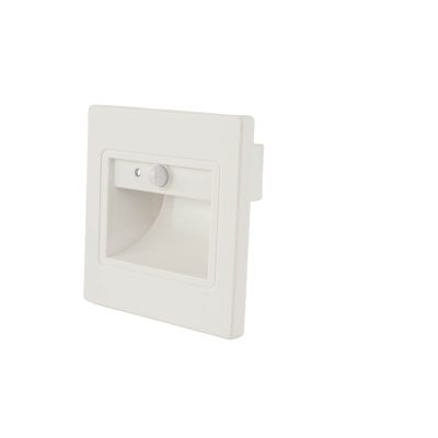 LAMPĂ DE TREPT LED PĂTRATĂ NEGRĂ 1W 80LM/W 3000K AC220-240V IP20 ALB + SENZOR