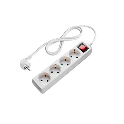 CURSĂ 4-PRISE+INUTATOR 3G1.5mm-3M, 16A, 230V, Max3500W, IP20 - ALB