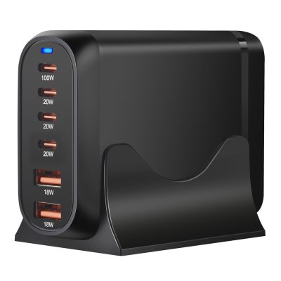 Adaptor 200W cu priză UE - 4-Tip-C / 2-Tip-A
