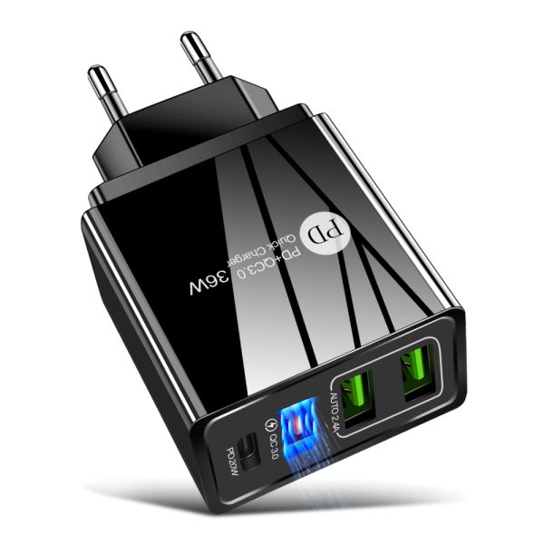 ÎNCĂRCĂTOR RAPID PD+QC3.0 36W NEGRU